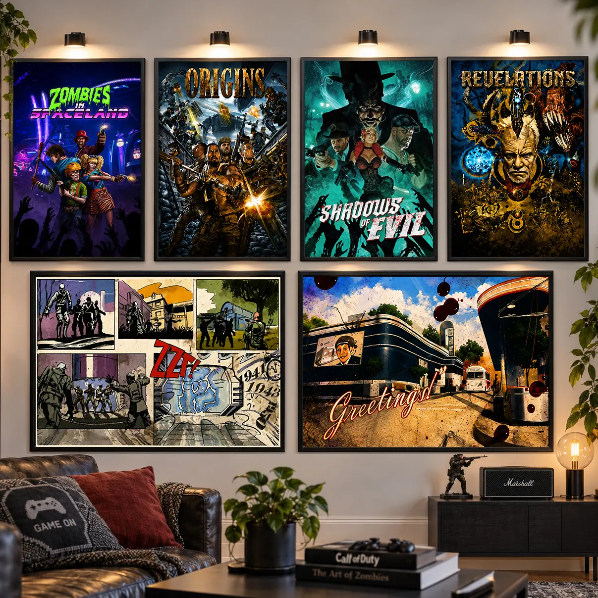 Vintage Gaming Poster Decor, Call of Duty Black Ops Zombies Canvas Print Decor Poster, Vintage & Cool Wall Decor For Home Bedroom Living Room Gaming Room Office Dorm, Gift For His