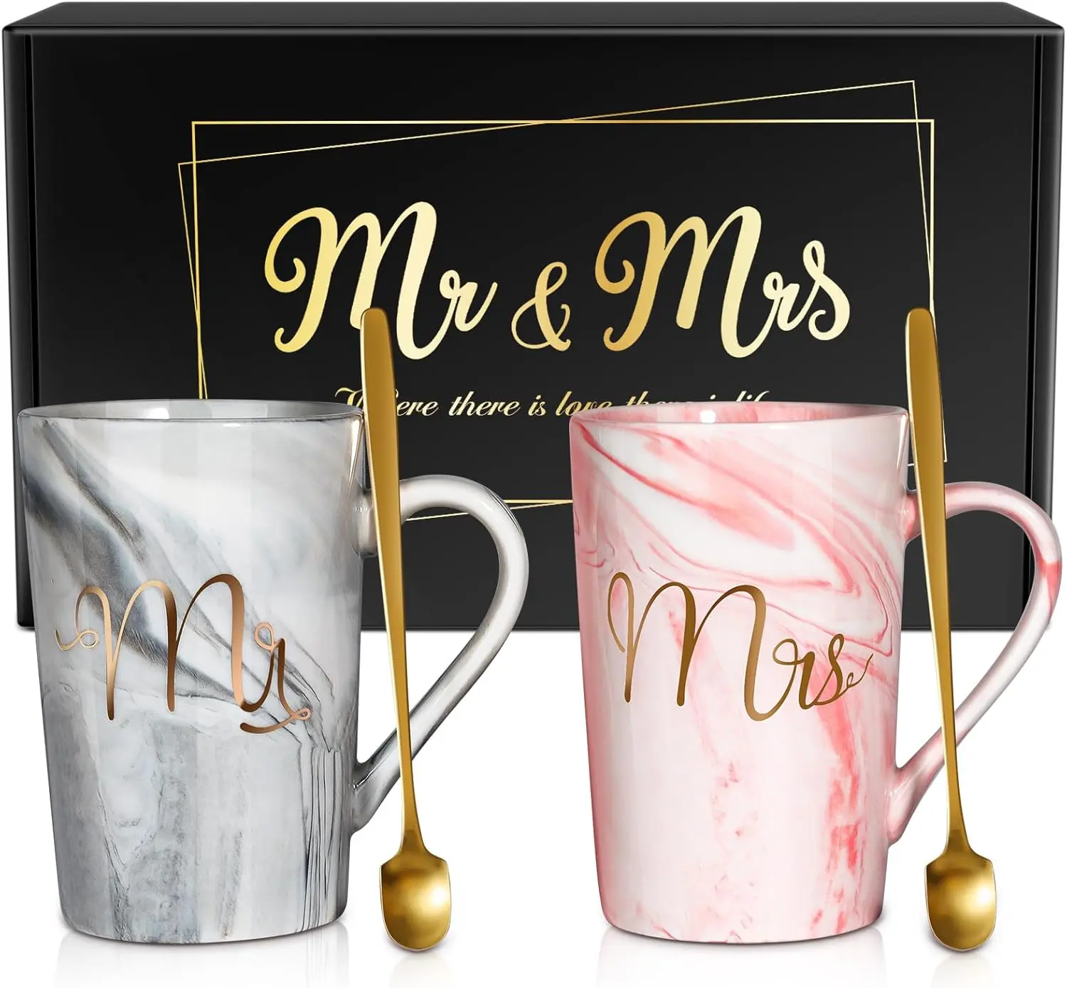 Wedding Gifts for Couples 2026, Mr and Mrs Coffee Mug His and Hers Bride to Be Bridal Shower Gifts, Useful Christmas Anniversary Engagement Present for Couple Newlyweds Husband Wife