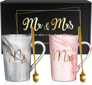Wedding Gifts for Couples 2026, Mr and Mrs Coffee Mug His and Hers Bride to Be Bridal Shower Gifts, Useful Christmas Anniversary Engagement Present for Couple Newlyweds Husband Wife