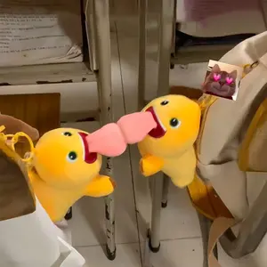 Milk Dragon Stuffed Plush Animals Dinosaur Toys Magnetic Suction Big Tongue Fun Pendant Key Bag Doll Nailong Plush Toys Kid Gift