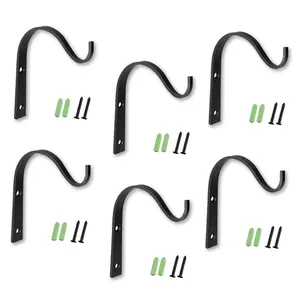 6-Piece Pack - 4-inch Iron S-Shaped Metal Plant Hanging Hooks, Wall-Mounted Lanterns and Wind Chimes Holders, Suitable for Outdoor Garden Flower Pots and Baskets, Hanging Basket Hooks, Small Hanging Basket Hook Holders, Outdoors, Feeders, Wind Chimes