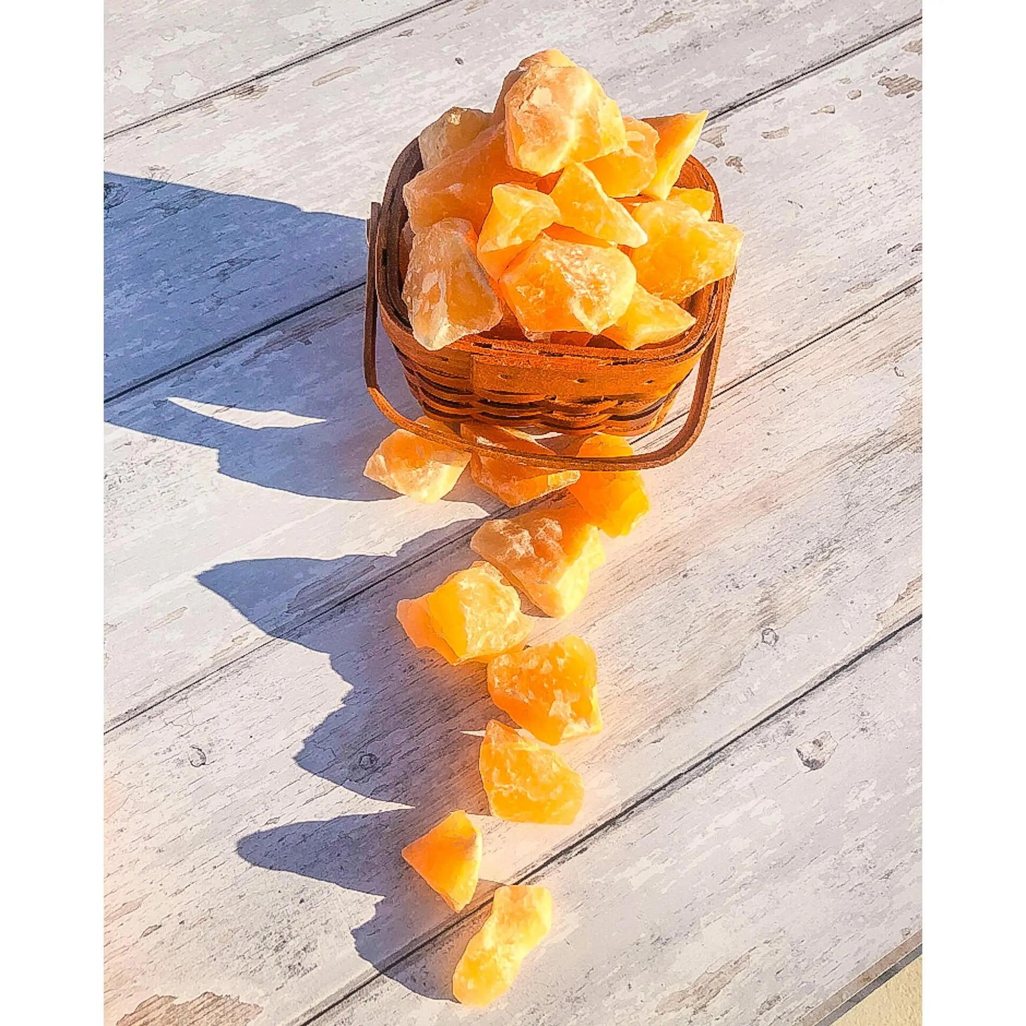Vibrant Orange Calcite Crystal Pocket Raw Stone