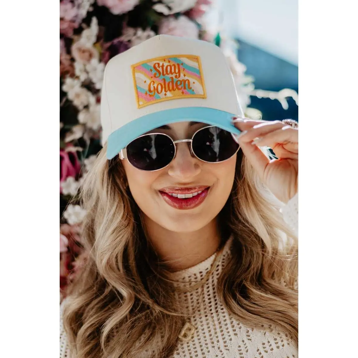 Stay Golden Patch Vintage Trucker Hat