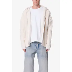 mnml Knit Zip Up Hoodie - Off White