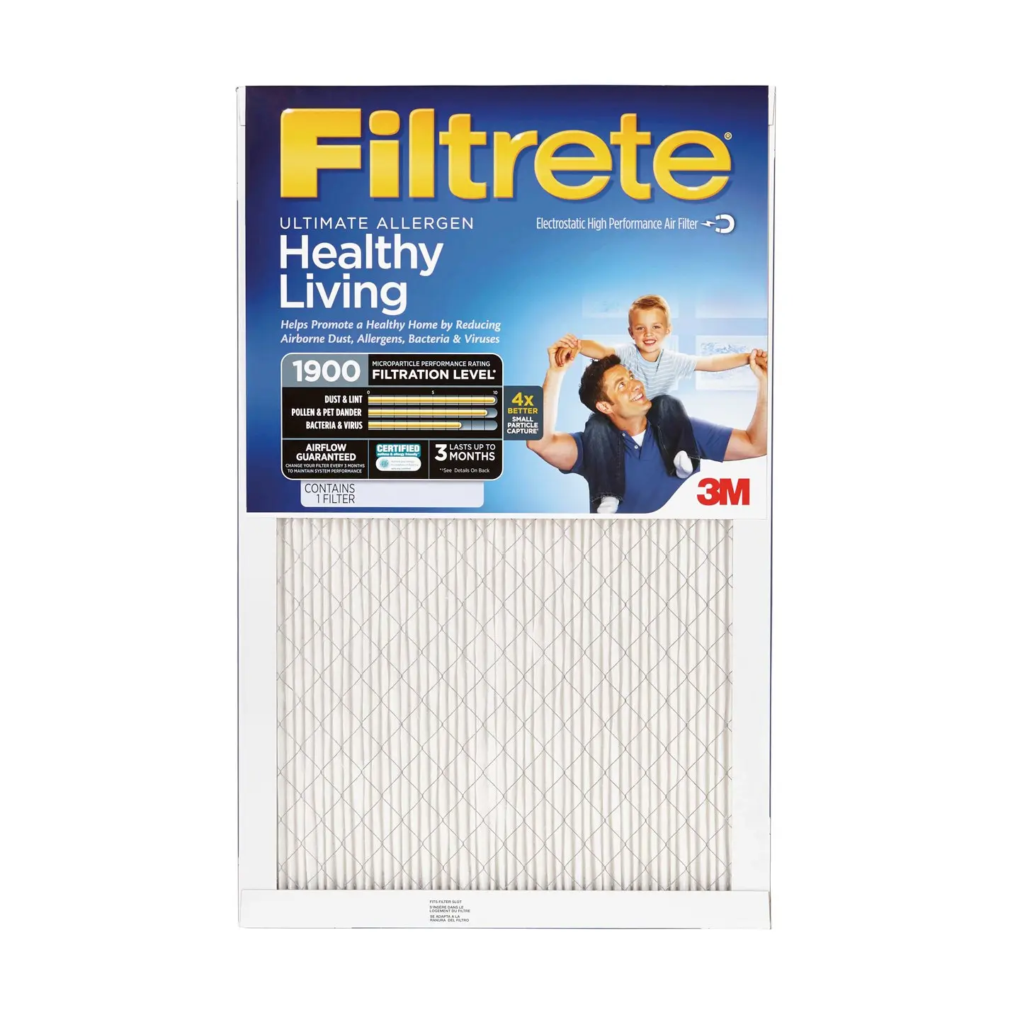 3M Filtrete Ultimate Allergen Reduction Furnace Air Filter, 16x25x1 In, MERV 11, 3-Month Replacement, 93% Effective at Capturing Contaminants
