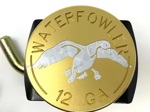 Waterfowler 12 Gauge Shell with Machine Engraved Duck Billet Aluminum Hitch Cover