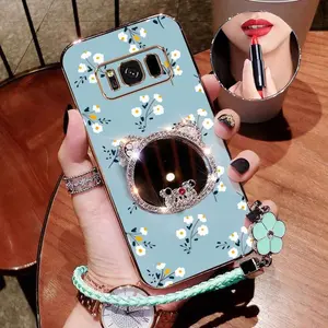 1 Piece Cartoon little white flower with lanyard Pattern Protection Suitable For Samsung S8 Phone Cases s8 Comfortable feel Case Featuring Impact Resistant For Casual