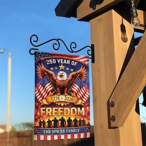 Personalized Patriotic Garden Flag _ 250th Anniversary Eagle _ Double Sided Weather Resistant _ Collector's Gift for Military Family