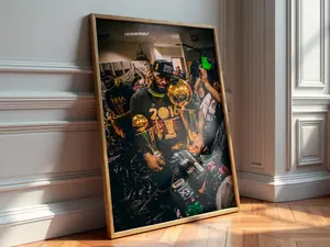 LeBron James 2016 NBA Champion Poster  Iconic Cleveland Cavaliers Trophy Celebration Print, King James Wall Art for Basketball Fans & Gyms.( Unframed - Print Only )