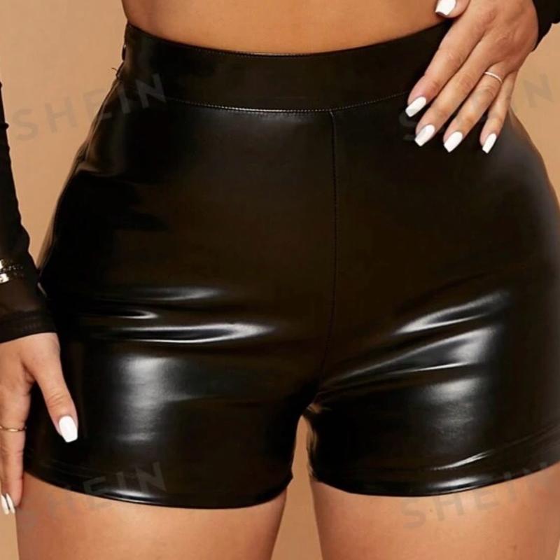 Alondra & Evelyn X SHEIN high waist PU Leather Shorts Size small