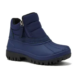 Lands' End Kids Cloud Puffer Waterproof Snow Boots - 5 - Medieval Blue