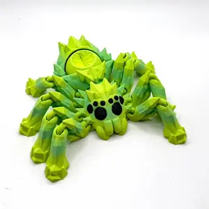 Magical Day Creations 3D Printed Articulated Green Spider Fidget Spinner Toy, Flexible Joints, Unique Design