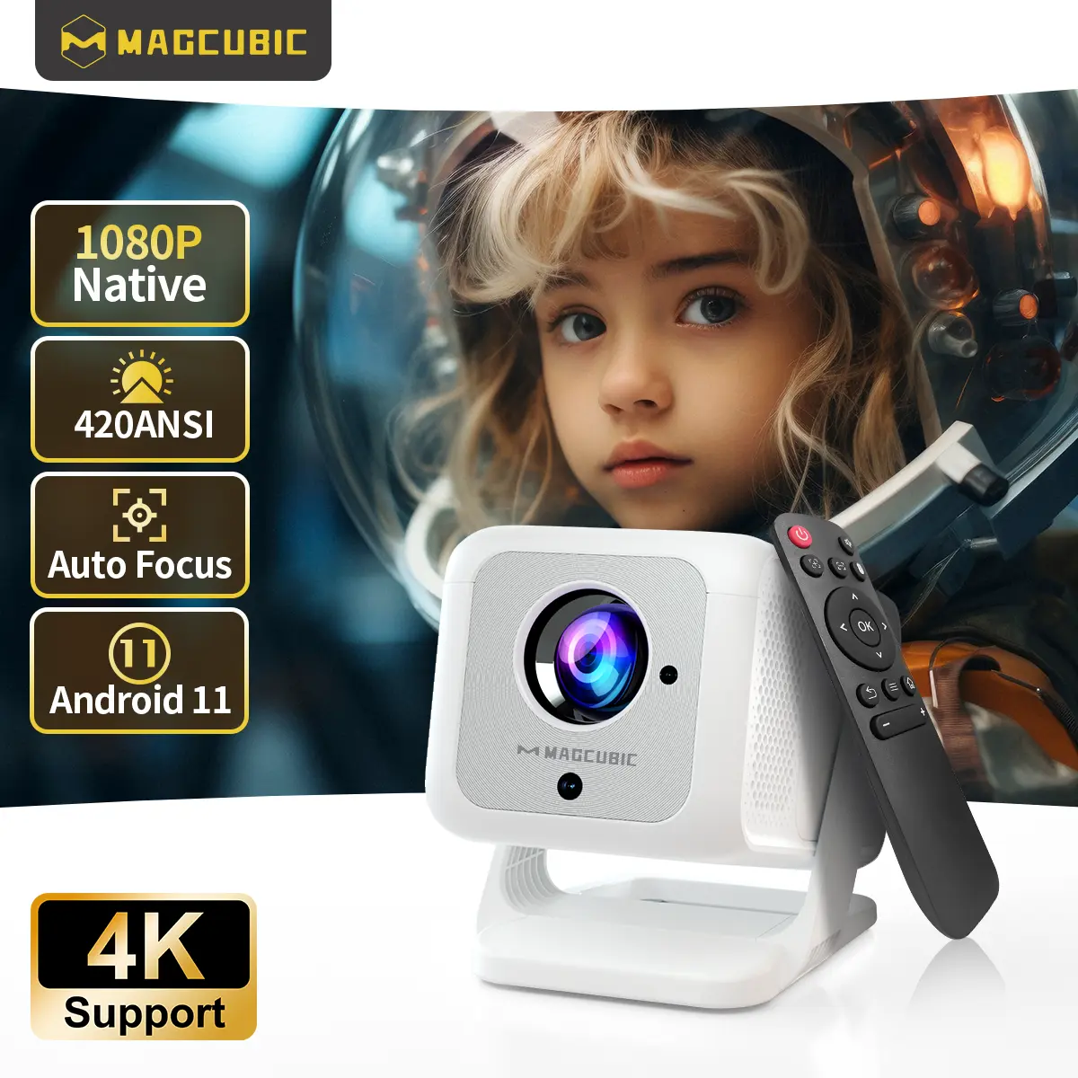 420ANSI HY310X Projector Auto Focus & Keystone With 4K Videosource Supported Full HD 1080P Android 11 Built-in 5W Speaker BT5.2 for Outdoor Theater Stand Mini Portable Projector Summervibes #SummerWins #DealsForYouDays