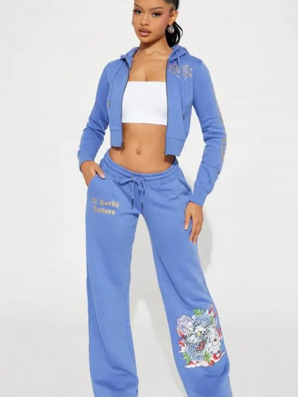 Ed Hardy Lotus Love Pant - Blue