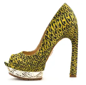 CORA LIMA Anaconda SAMPLE 6/6.5 High Heels Platform Shoes with Leather and Rubber Finish for Women