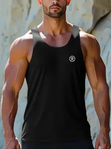 Men's Breathable Sleeveless Sports Vest, Athletic Workout Clothing, Quick-Dry Moisture-Wicking Design, Ideal for Running Fitness Outdoor Training