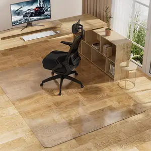Office Chair Mat for Hard Floors 48 x 60 Inch Clear Plastic Floor Protector for Rolling Desk & Computer Chairs Transparent Under Desk Mat for Hardwood Wood Tile Floors