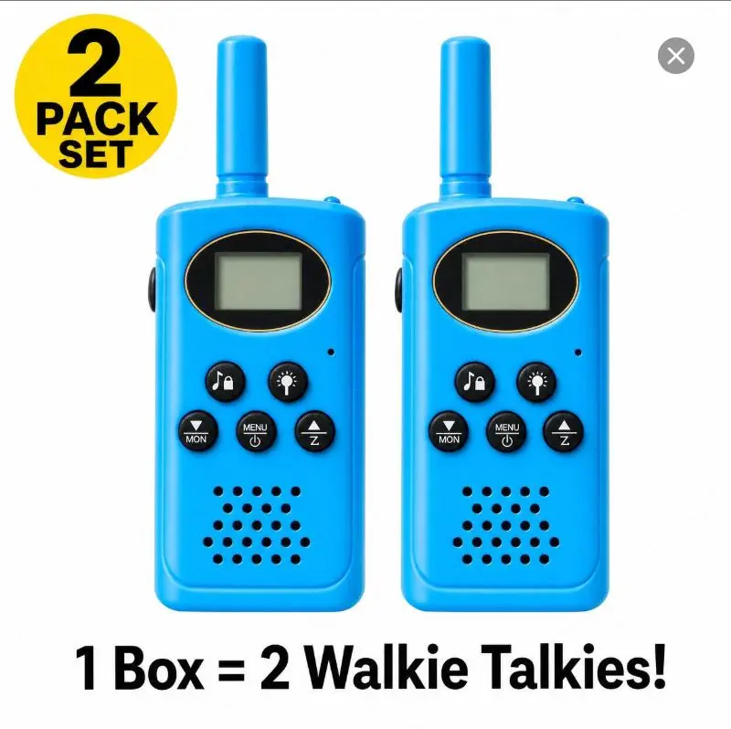 Walkie Talkies 2 Pack Set, 22 Channels 2-Way Radio Toy with Backlit LCD & Built-in Flashlight, Up to 3 Miles Range, Key Lock, Walkie Talkies for Kids Ages 3-12, Perfect Gift for Boys and Girls Audio Sound Button Sound