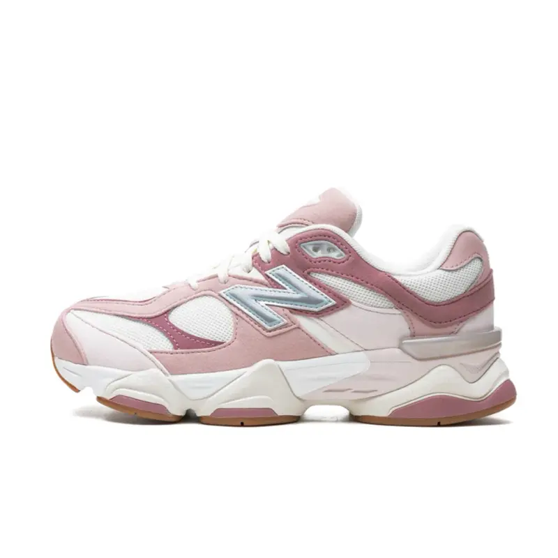 NEW BALANCE 9060 Women's Fashion Sneakers in Rose Pink, Suede & Mesh Casual Trainer with ABZORB Cushioning, Shoes, Casual Footwear, Walking, Mesh Running Shoes, Sporty Chic, Layered Overlays, Sbs Cushioning, Athletic Running Trainers, Breathable Cushioned