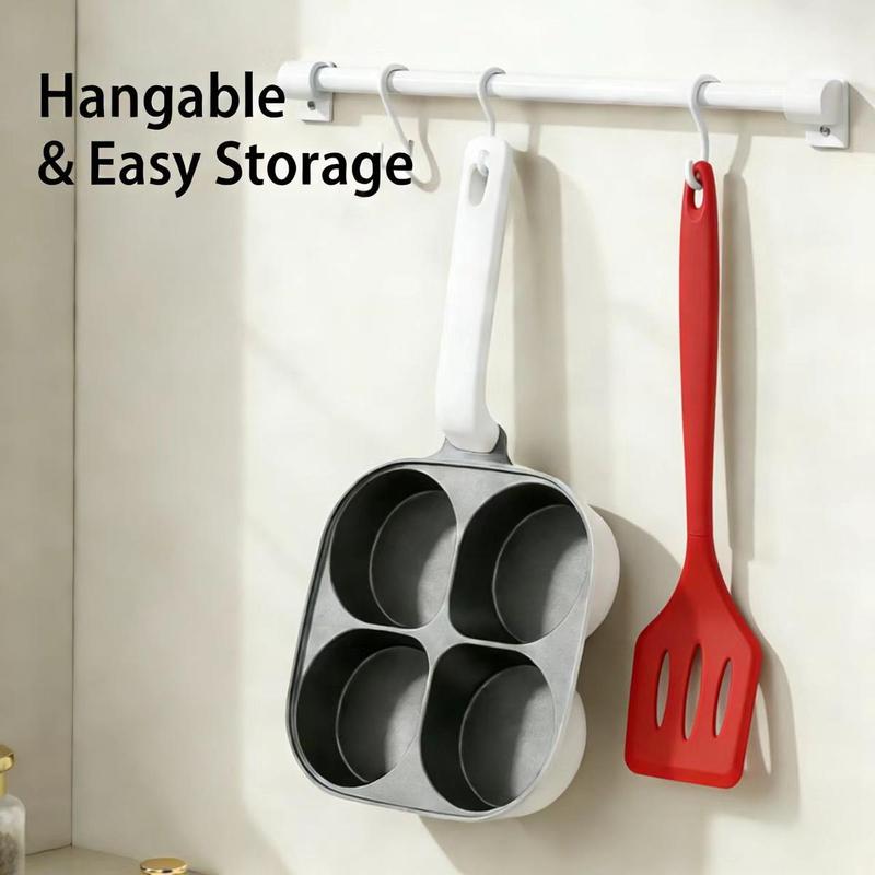 Four-Hole Non-stick frying pan with Anti-Scald Handle! A Breakfast Must-Have No sticking or burning for eggs & pancakes、 heat-resistant、super easy to clean、Works on both gas and induction stoves、Perfect creative gift for Valentine's Day