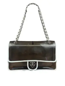 Pre-owned PVC Shoulder Bags Chanel Vintage Transparent Heart Lock Flap Bag 2008