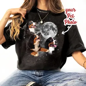 Custom Dog Shirt,Dog Mom Shirt,Personalized Moon Shirt,Custom Pet Shirt