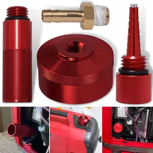 For Honda EU3000i EU2000i EU1000i Generator Extended Run Gas Cap, Mess Free Oil Change Funnel & Magnetic Oil Dipstick Aluminum Red (Set of 3)