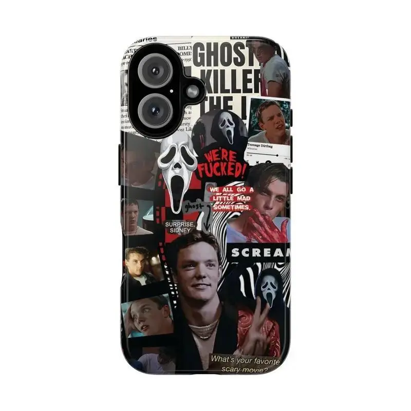 Ghost face Horror Phone Case – Scream Movie Scary Mask Horror Movie Aesthetic | Cover for iPhone 16 15 14 13 12 Max Pro, Gift