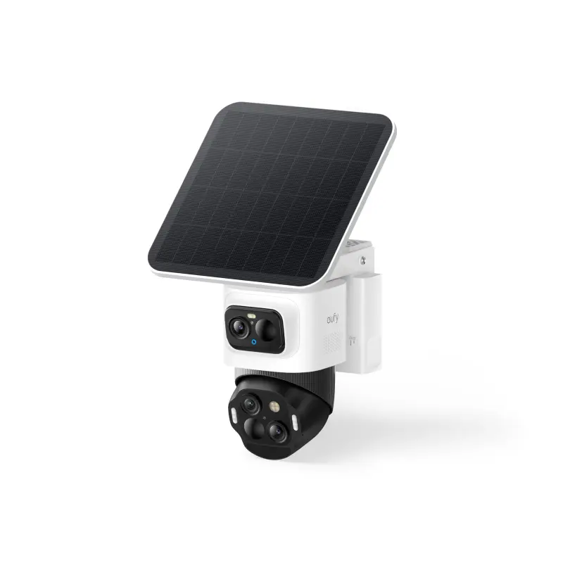 eufy Security eufyCam S4, Solar Security Camera Wireless Outdoor, Triple Lens Bullet-PTZ Cam, 4K UHD, 360° Pan and Tilt, Auto Track, 8× Hybrid Zoom, Color Night Vision, HomeBase S380 Compatible