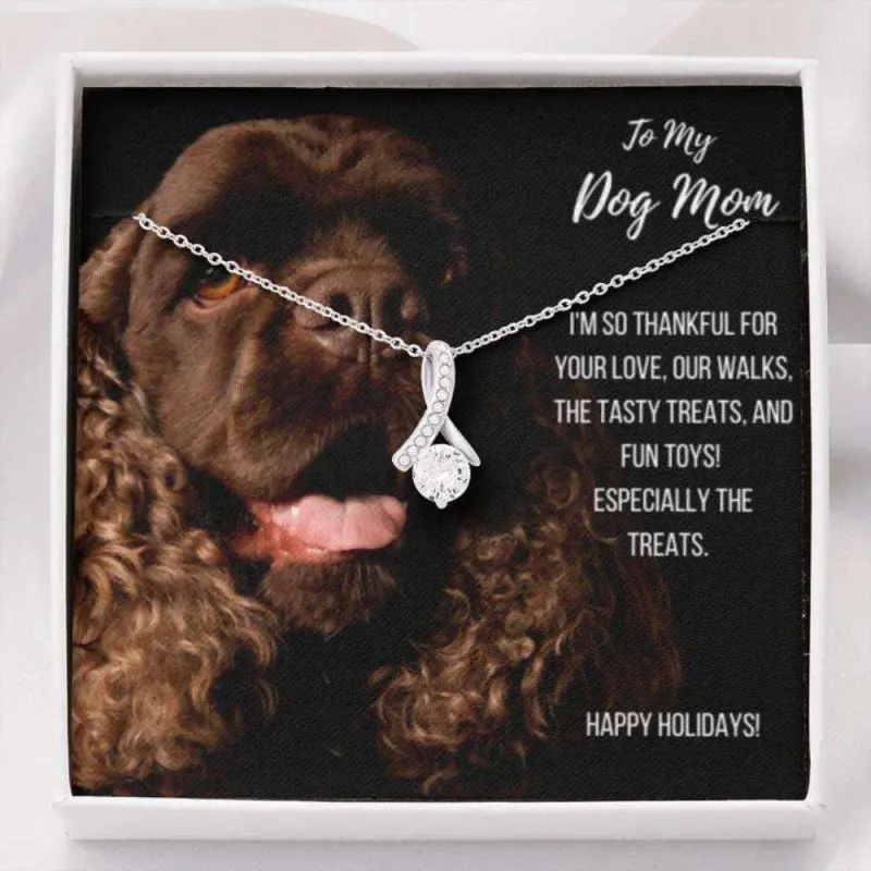 Dog Mom Necklace, Gift Necklace With Message Card “ Brown Cocker Spaniel Dog Mom Beauty Necklace, Beautiful Necklace Gifts for Mom - Perfect Mother's Day Jewelry, Thoughtful & Meaningful Gift for Mother