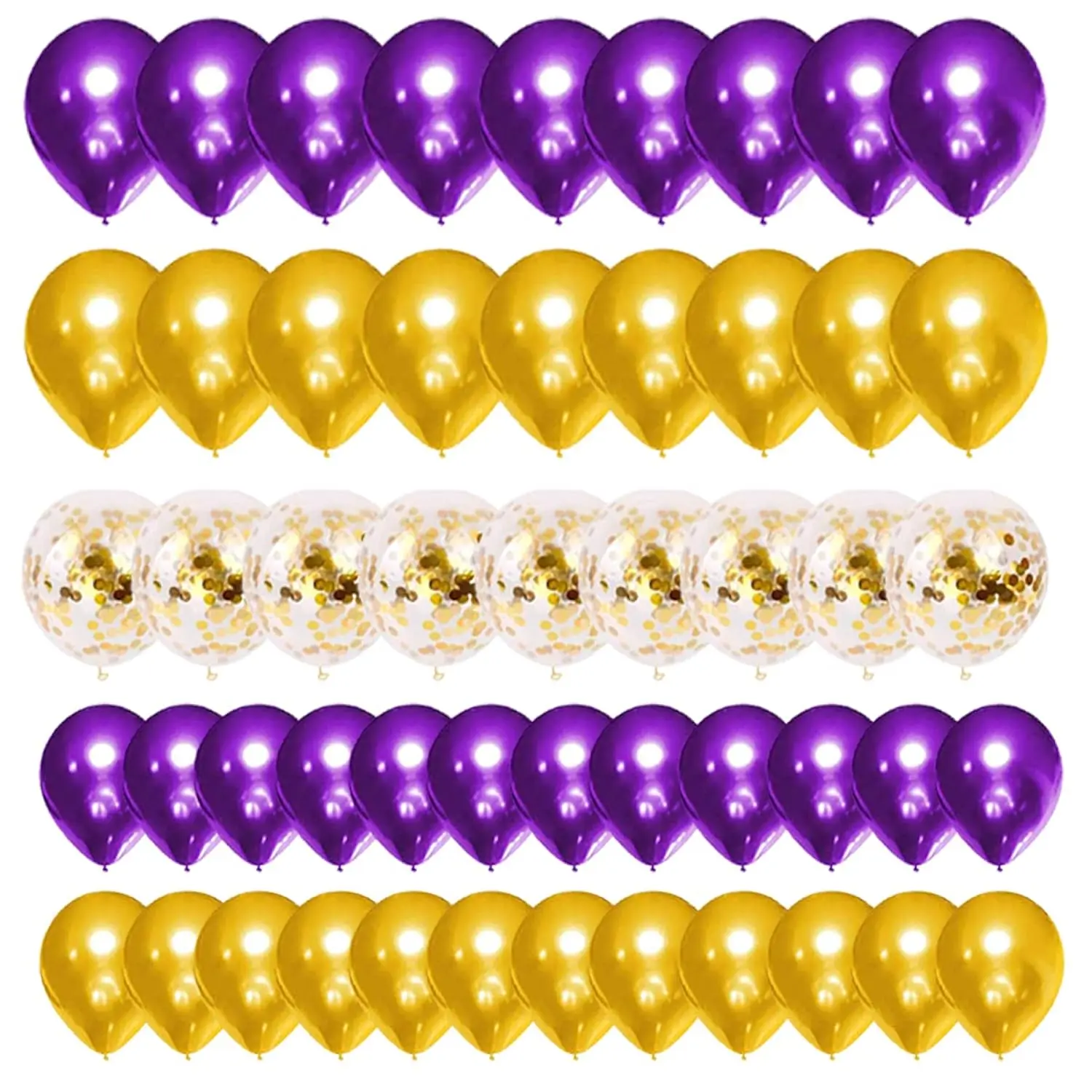 Purple and Gold Balloon Arch Garland Kit, Confetti Balloons for Graduation and Basketball Party