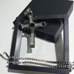 2026 Classic Cross Necklace Pendant - Premium Stainless Steel Unisex Jewelry Gift - Glossy Silver Toretto Style Necklace for Anniversary or Birthday