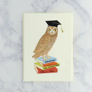 Owl Books Graduation Card