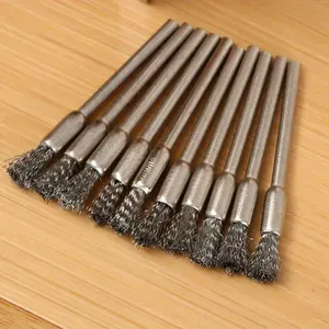 15pcs Stainless Steel Wire Wheel Brush Set with 3.17mm Shank for Rotary Tools - Wire Brushes Ideal for Cleaning, Deburring, Polishing | Durable Metal Bristles