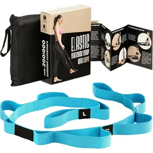 - Elastic Stretching Strap with Loops - -Spandex Fabric Resistance Band for  Stretching & Toning - Includes Carrying Pouch & Video Exercises