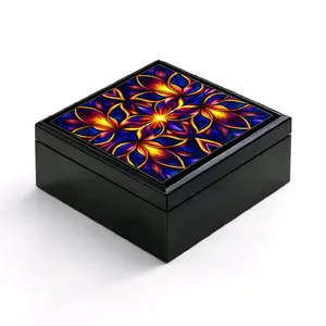 Luxury Mandala Jewelry Box – Velvet Interior Keepsake Organizer – Gift for Her