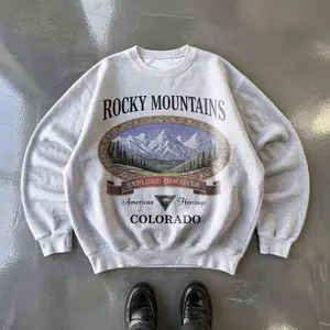 Retro Rocky Mountains Sweatshirt, Vintage 90s Colorado Graphic Crewneck, Mountain Pullover Gift, Nostalgia Hiking Old School Gift