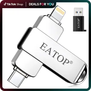 EATOP USB Flash Drive Intended for iPhone iPad, Memory Stick Storage for Photos and Videos Backup, Compatible with iPhone iPad Android PC, Plug and Play, No Application Required