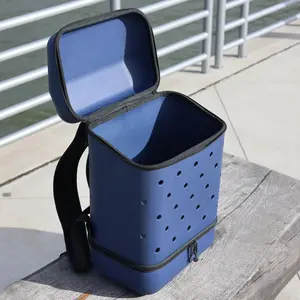 Abyss Blue Portable Backpack with Zipper Closure and Durable Design