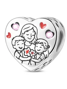 DIY Mother Child Heart Pendant Necklace, Beaded Jewelry Making Kit, Perfect Gift for Mom, DIY Craft Project, Unique Family Keepsake, Love Heart Necklace, Heart Design Necklace