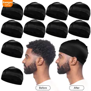 [Soft Wave Caps] 10pcs Soft Breathable Wave Caps - Multicolored Elastic Shower Caps for Men and Women - Running and Cycling Sports Hats