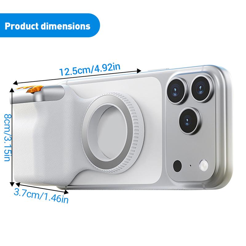 Magnetic Phone Camera Grip Compatible with Smartphone, Bluetooth Shutter & Zoom Control for Vlogging and Mobile Photography