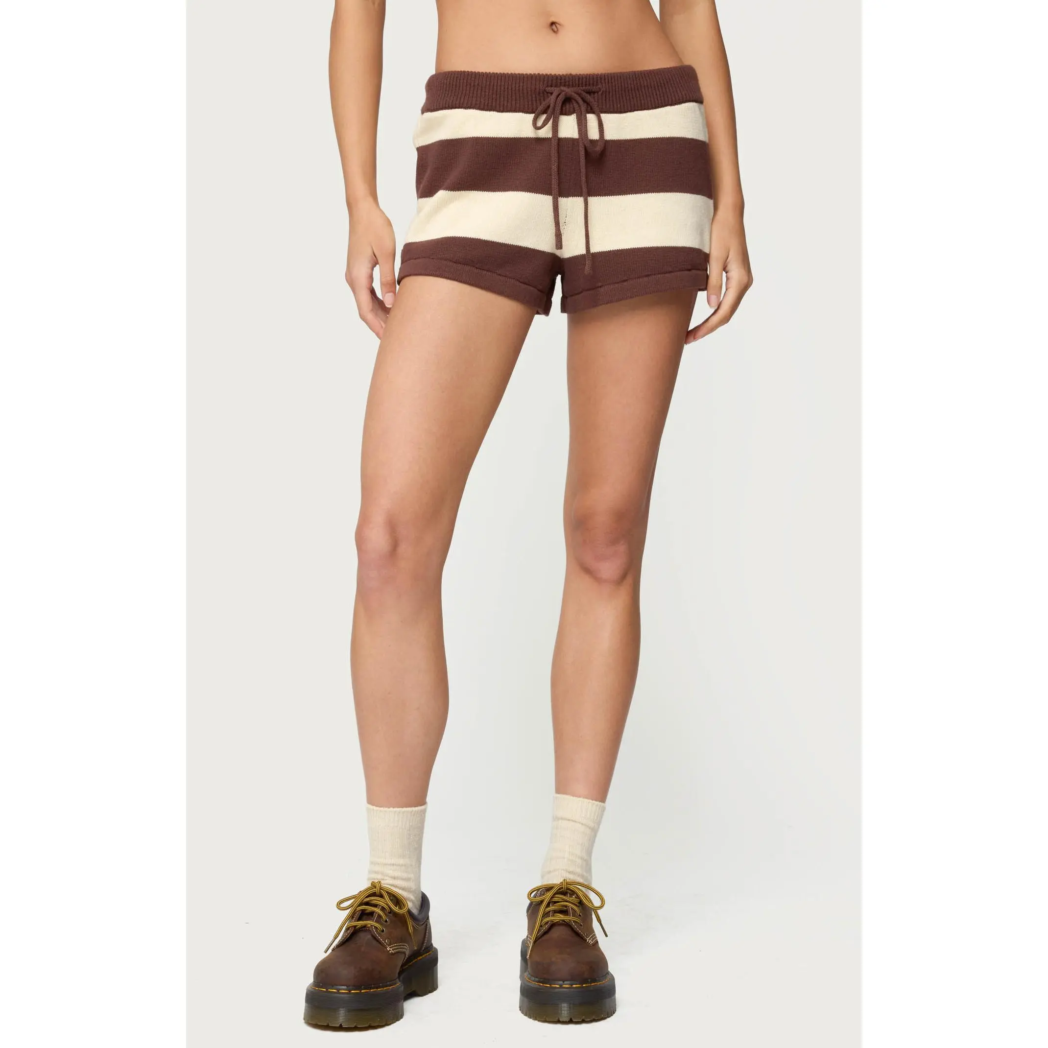 Edikted Women's Riley Striped Knit Shorts