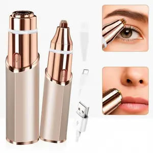 2-in-1 facial and eyebrow trimmer, electric eyebrow trimmer, lip/facial/body hair removal tool, facial hair care tool, electric shaver for women, eyebrow epilator hair remover