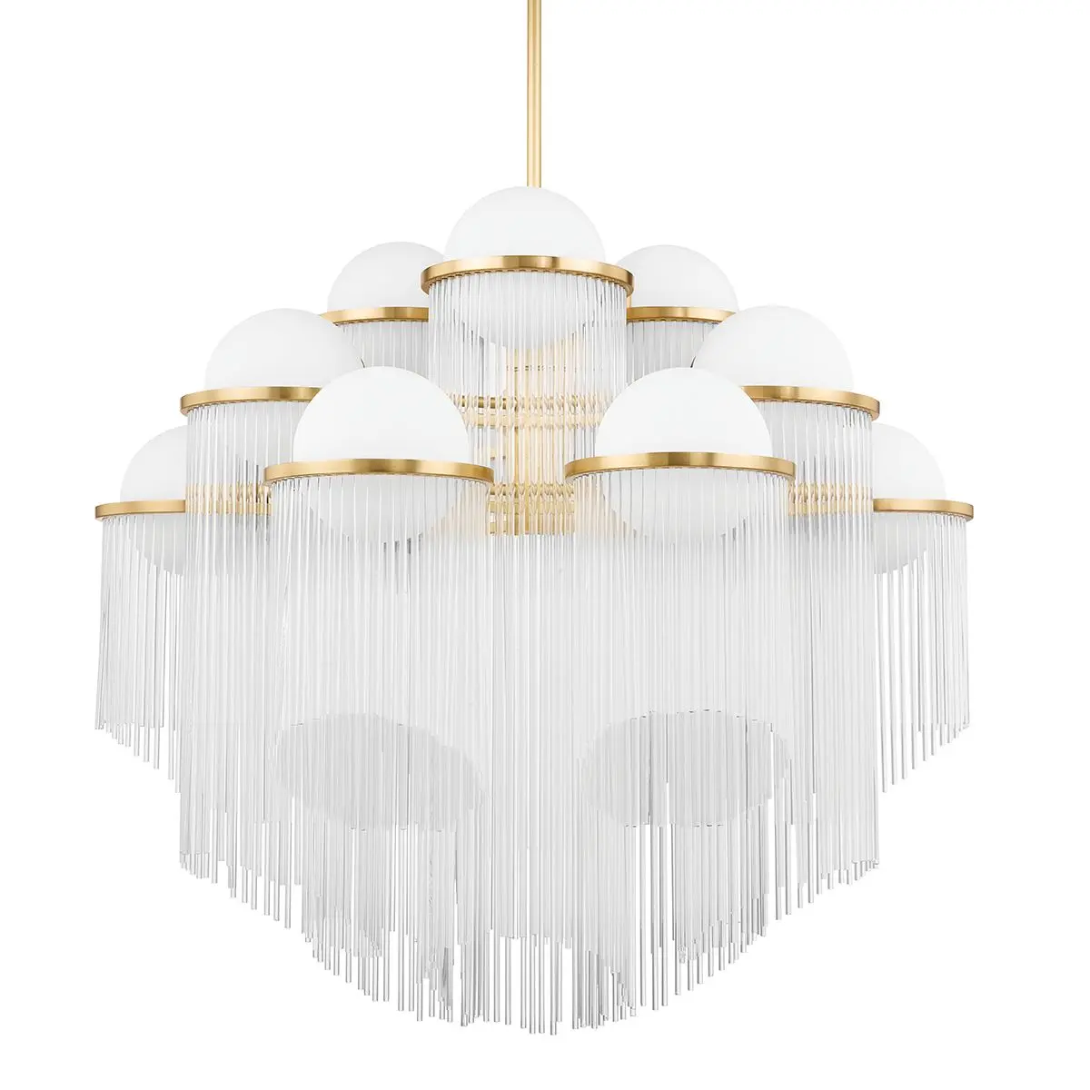 Large Celestial Chandelier - Hollywood Glam Inspired with Angled Glass Rods