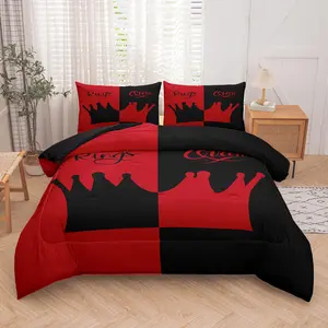 Crown Pattern Bedding Set, Including 1 Count Comforter & 1/ 2 Counts Pillowcase without Filler, Soft Comfortable Bedding Set for Home Bedroom, Soft Bedding Sets