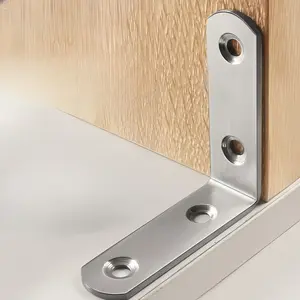 20pcs L-Shaped Bracket Stainless Steel Metal Brackets Angle Code Angle , 90 Degree Right Angle Bracket with Screws, Sturdy Heavy Duty Bracket, L-Shaped Bracket Firmware Can Be Used for Wooden Shelves, Chairs, Tables, Dressing Tables, Furniture Silver