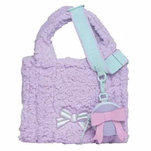 Sherpa Tote Bag – Cozy, Colorful & Convertible with Matching Coin Purse, Bows