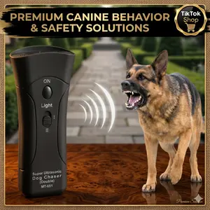 Dog Barking Deterrent Rechargeable, Ultrasonic Anti Barking Device for Dogs, Dual Emitter 50ft Range Security Training Tool, 25KHz Professional Bark Silencer with Flashlight & Dual-Frequency Control, Effective Dog Whistle for Indoor & Outdoor Training