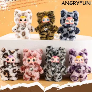ANGRYFUN Cool Cat Moments Plush Keychain Blind Boxes – Cute Kitty Stuffed Doll Bag Charm Figures Mystery Collectible Birthday Gift Single Box (Free Random Cute Acrylic Keychain)